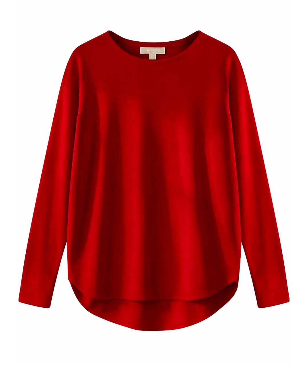 MICHAEL KORS Красный хлопко-эластановый джемпер / свитер, фото 1