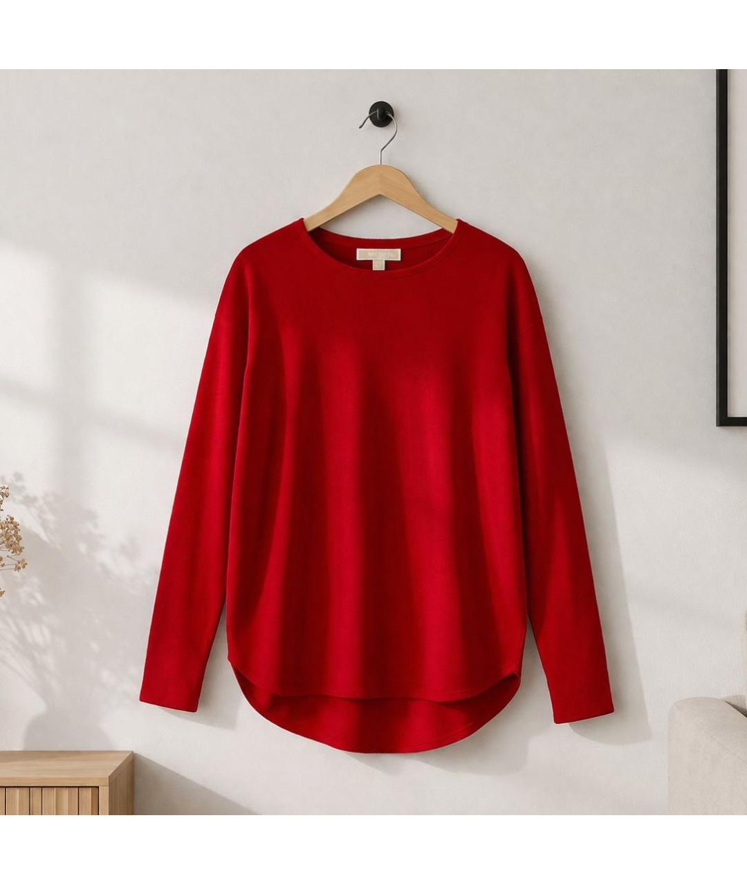 MICHAEL KORS Красный хлопко-эластановый джемпер / свитер, фото 6