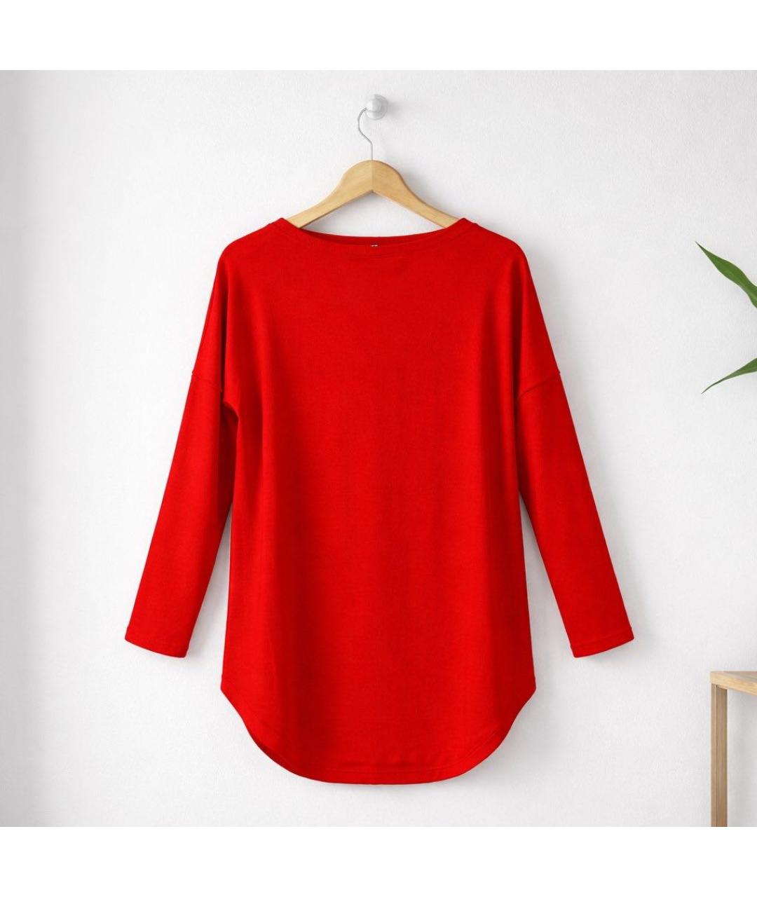 MICHAEL KORS Красный хлопко-эластановый джемпер / свитер, фото 2