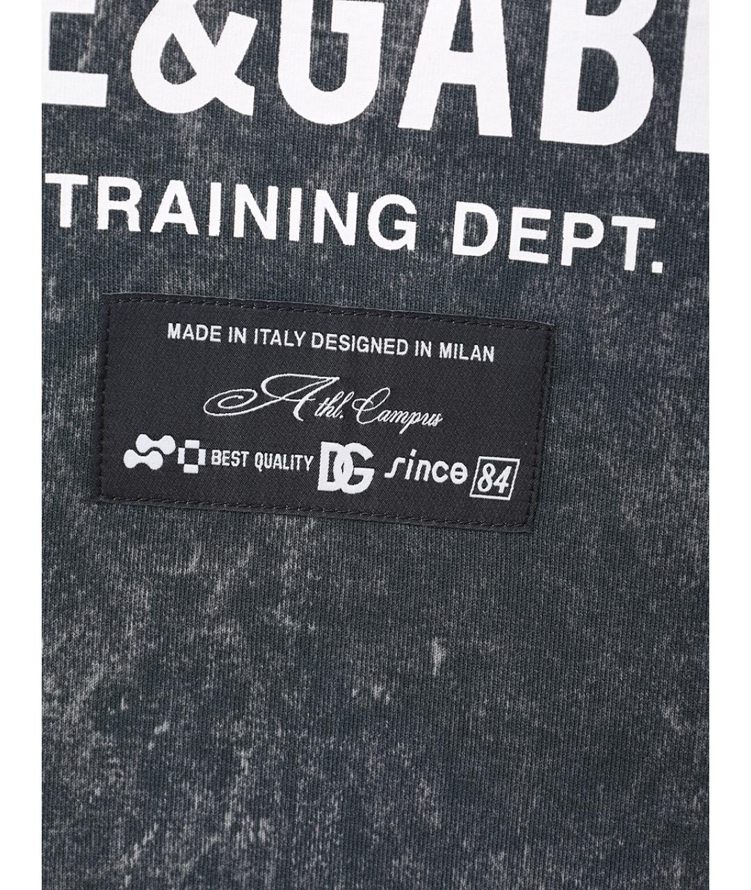 DOLCE&GABBANA Серая хлопковая футболка, фото 6