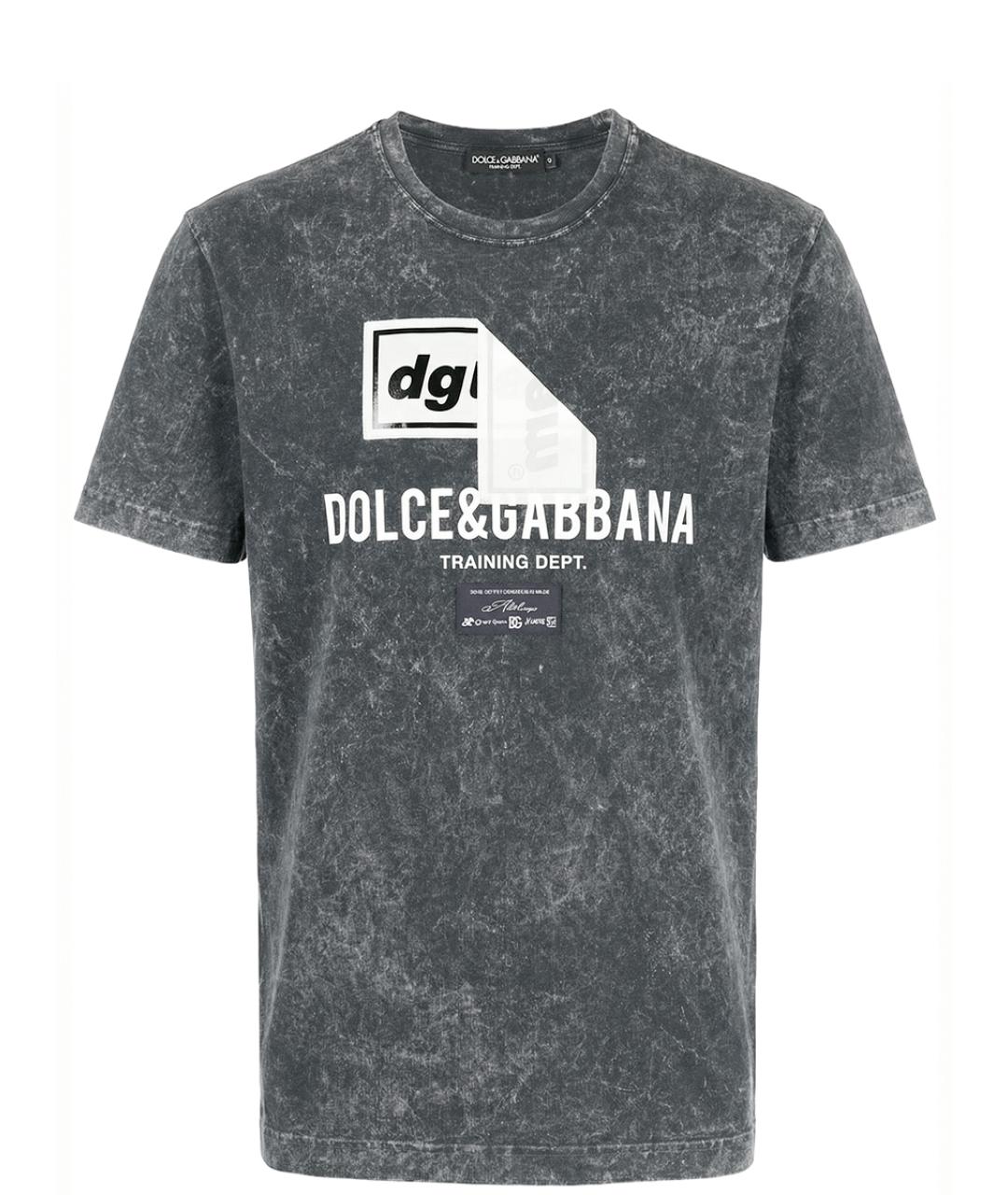 DOLCE&GABBANA Серая хлопковая футболка, фото 1