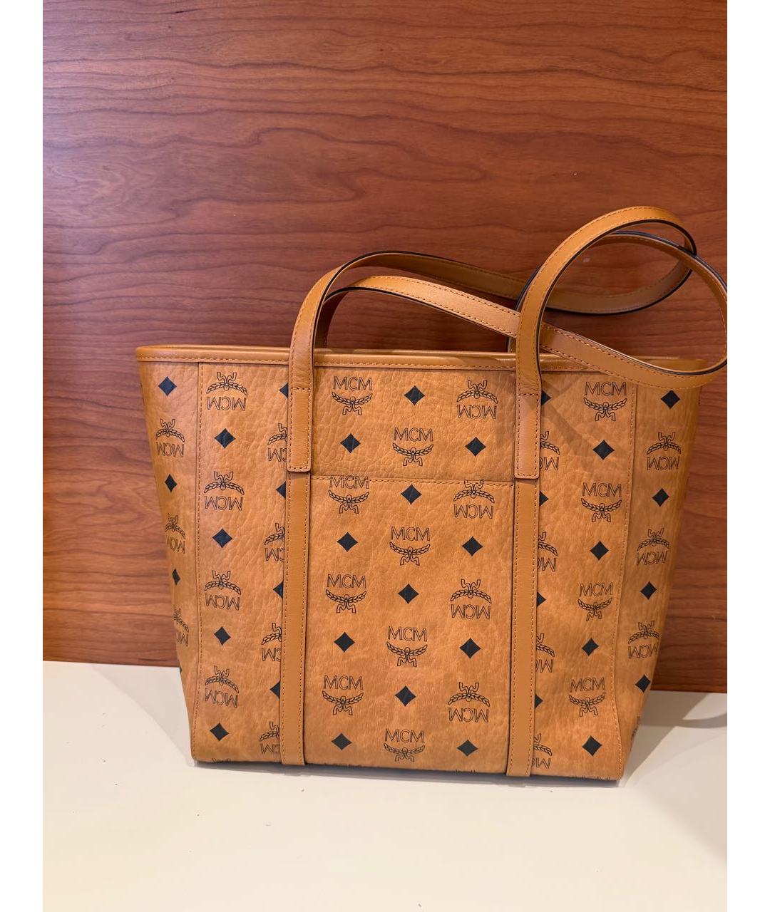 MCM Коричневая кожаная сумка тоут, фото 3