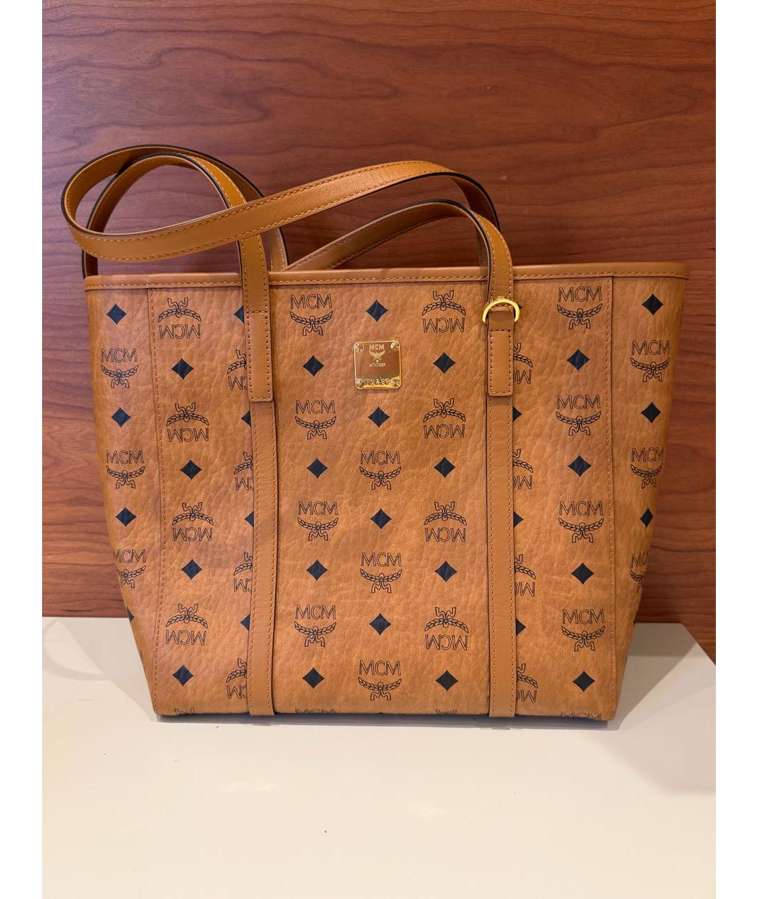MCM Коричневая кожаная сумка тоут, фото 7