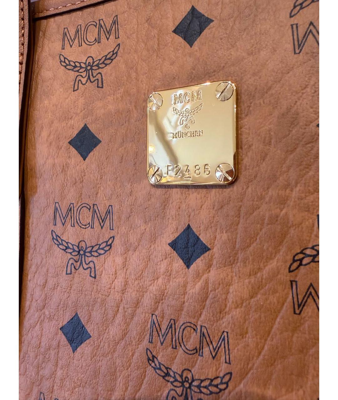 MCM Коричневая кожаная сумка тоут, фото 5