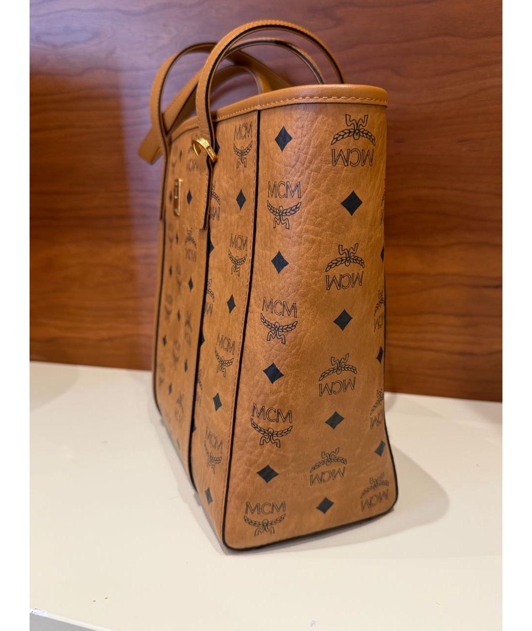 MCM Коричневая кожаная сумка тоут, фото 2