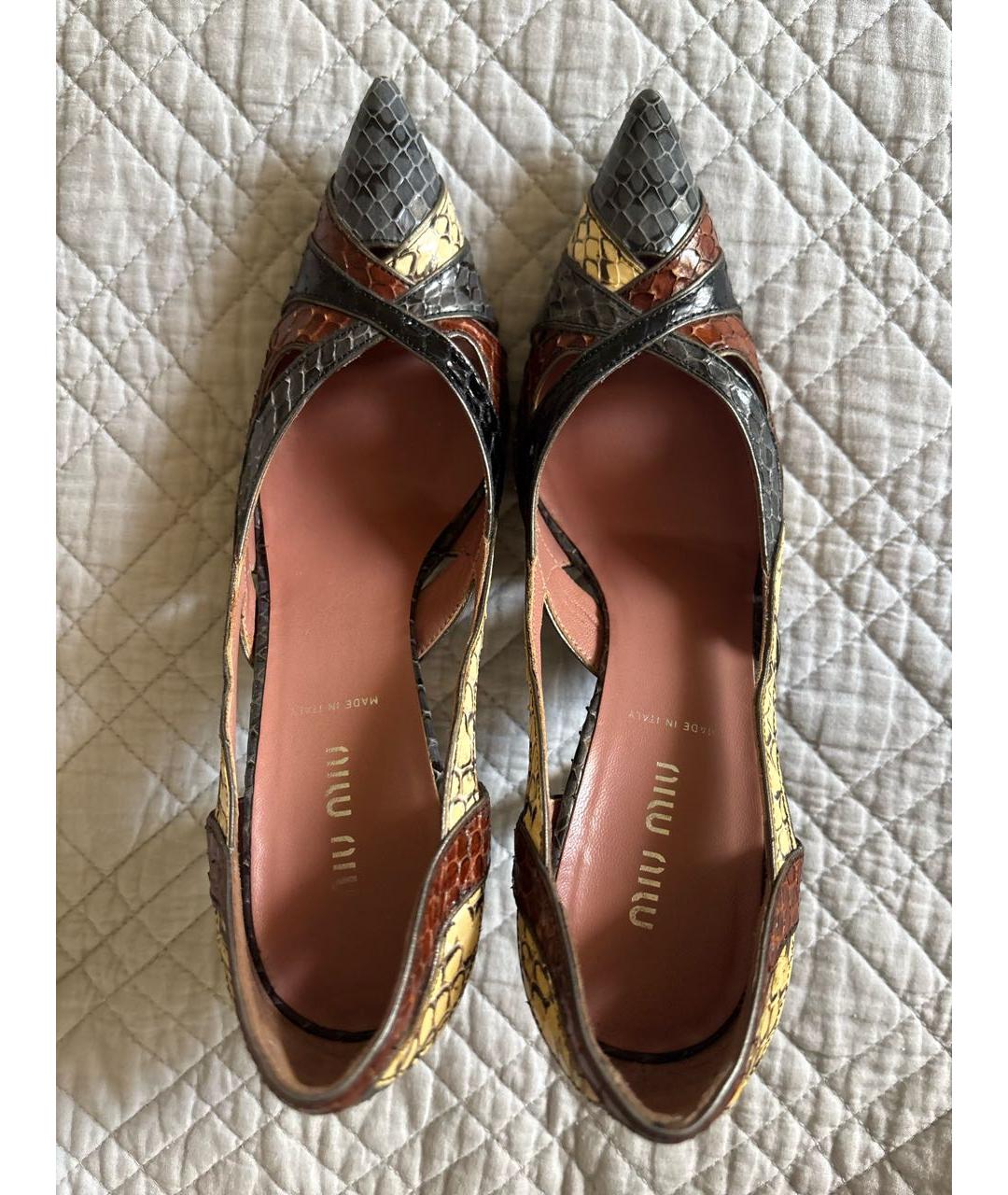 MIU MIU Серые кожаные туфли, фото 3