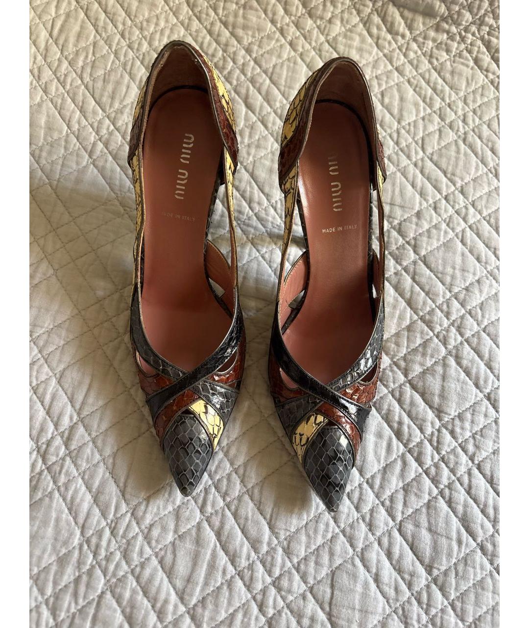 MIU MIU Серые кожаные туфли, фото 2