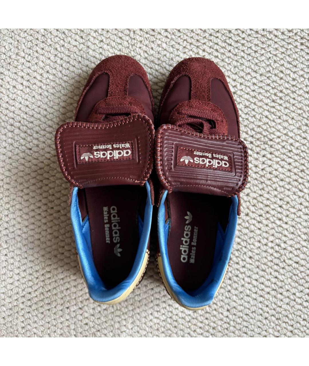 ADIDAS Бордовые кожаные кеды, фото 3