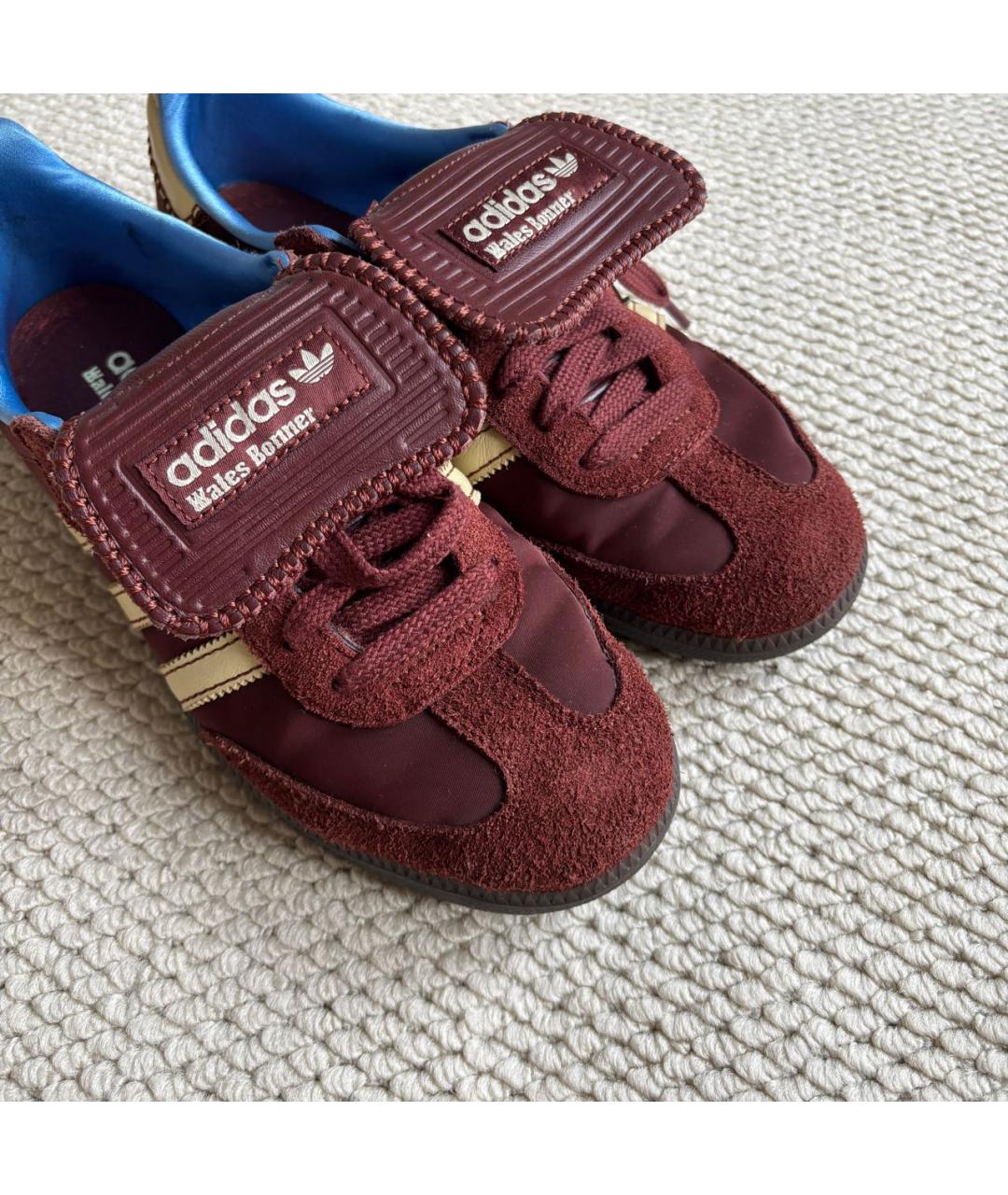 ADIDAS Бордовые кожаные кеды, фото 7