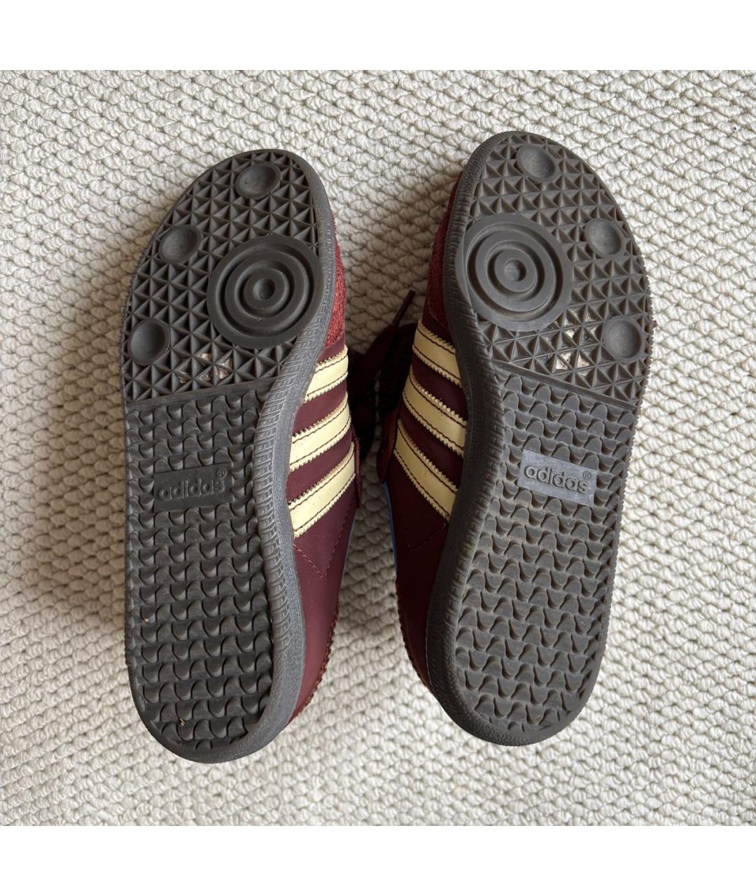 ADIDAS Бордовые кожаные кеды, фото 6