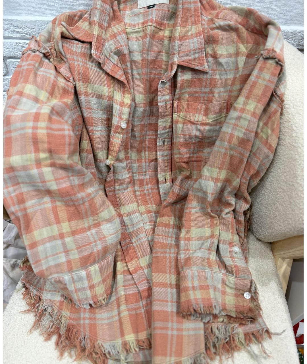 R13 Бежевая хлопковая рубашка, фото 6