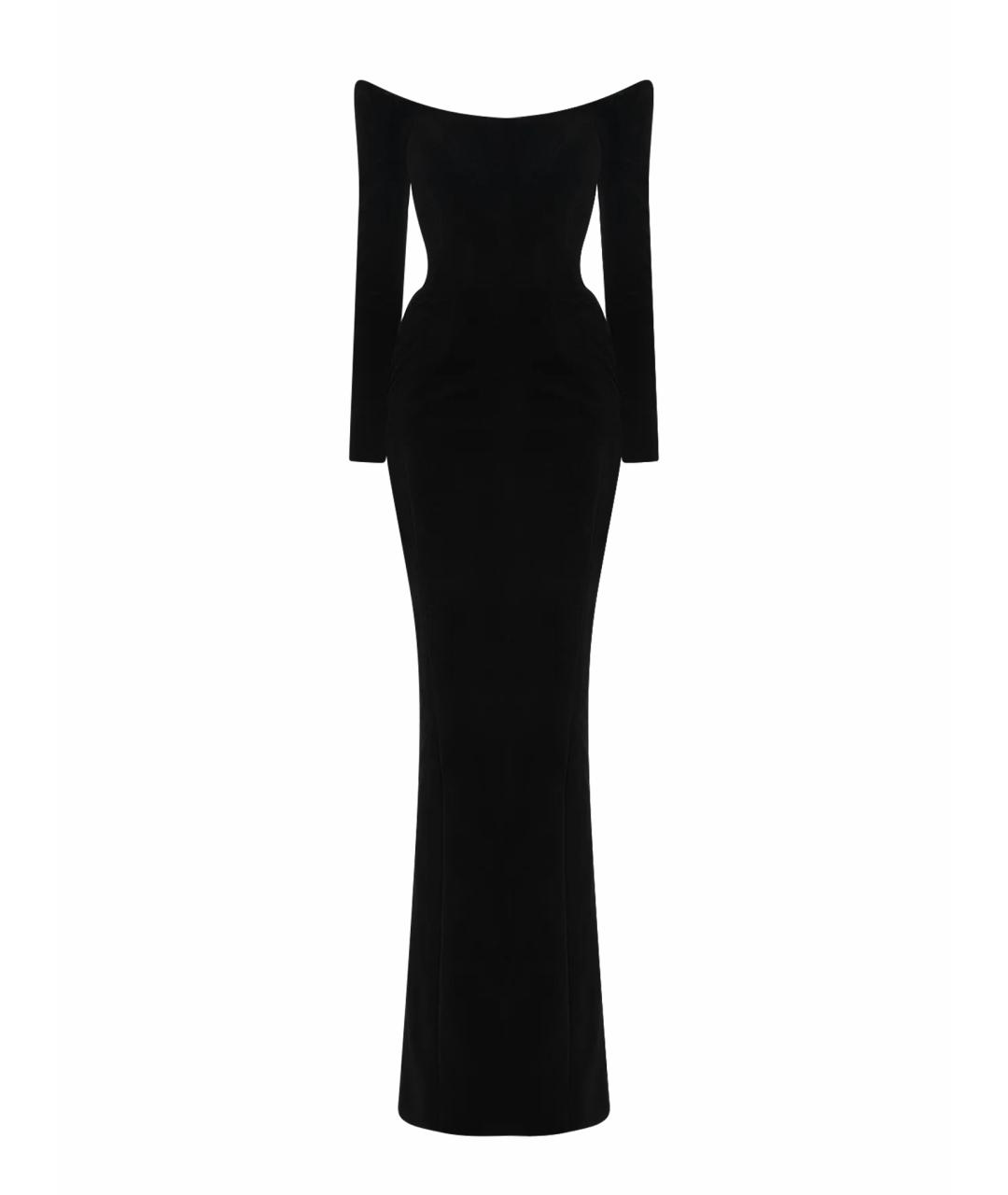 MUGLER Черное велюровое платье, фото 1