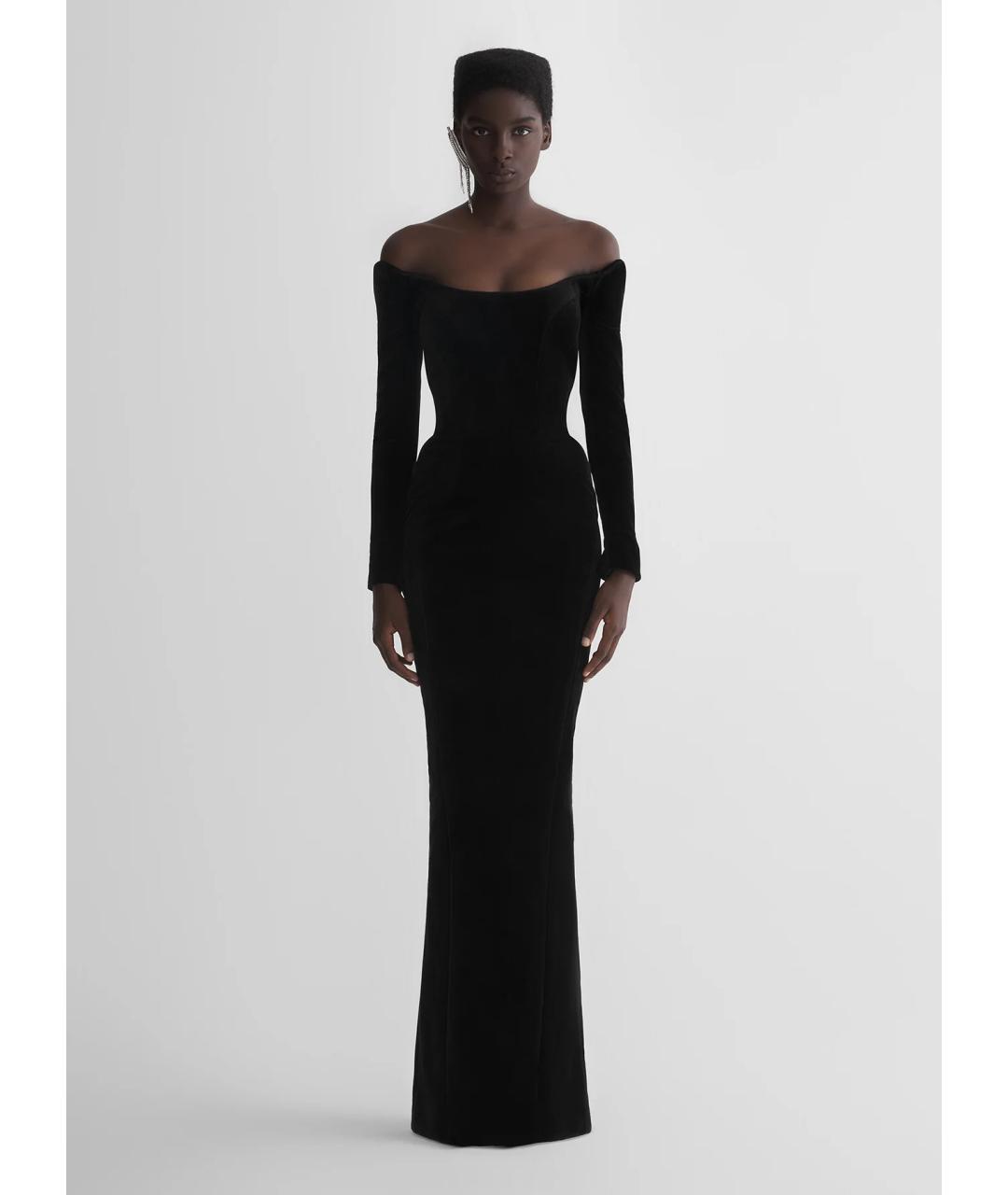 MUGLER Черное велюровое платье, фото 10