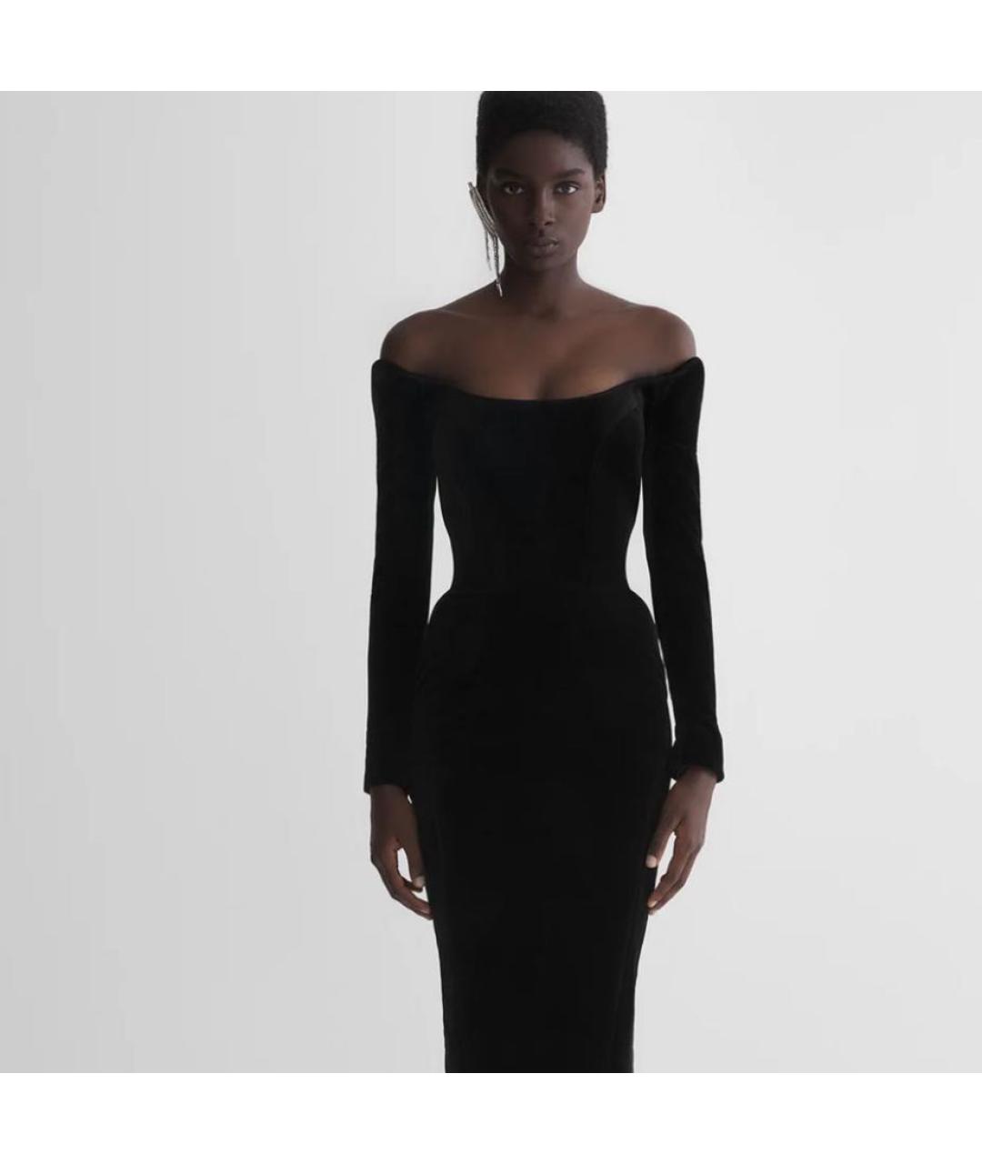 MUGLER Черное велюровое платье, фото 8