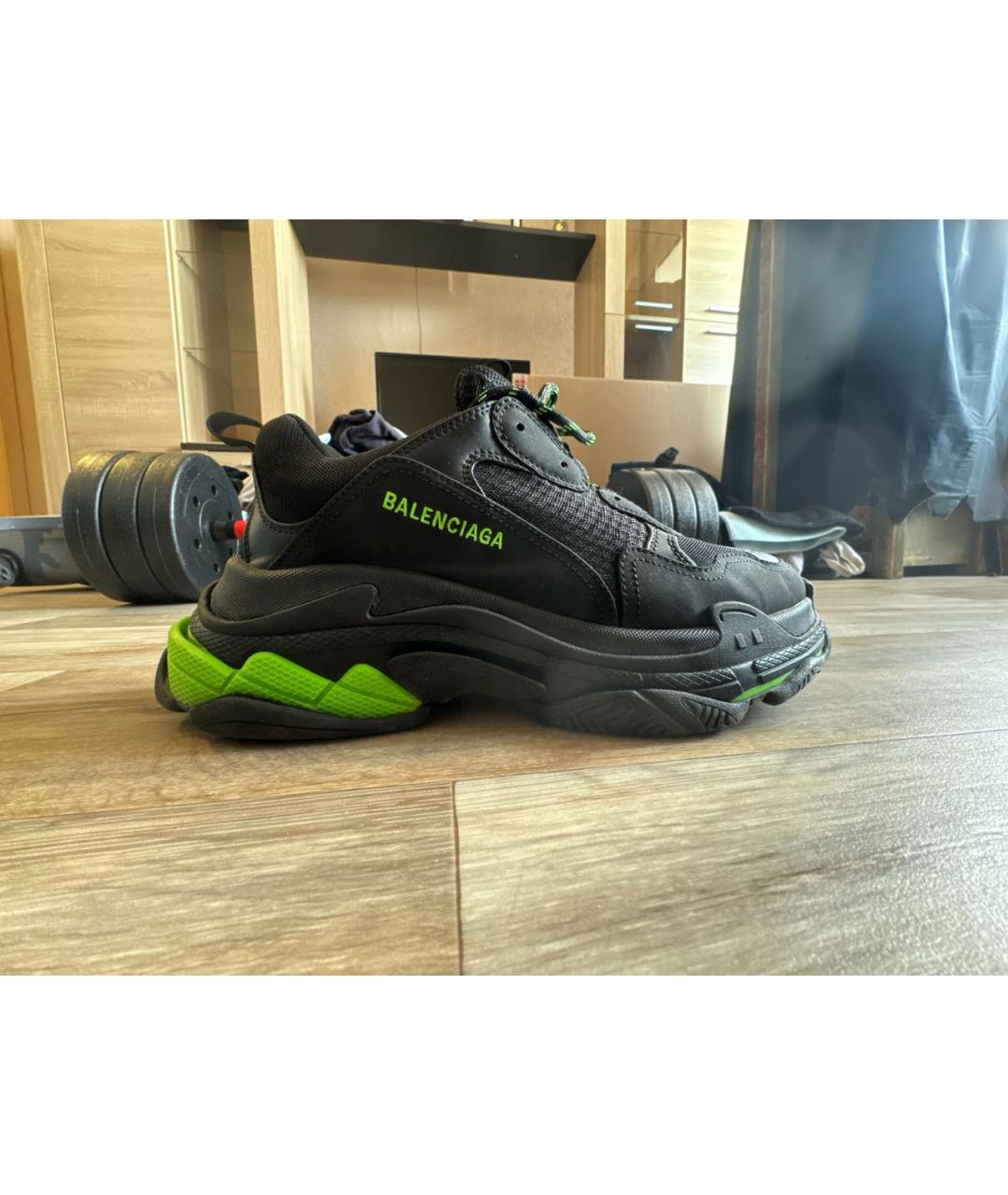 BALENCIAGA Черные текстильные низкие кроссовки / кеды, фото 6