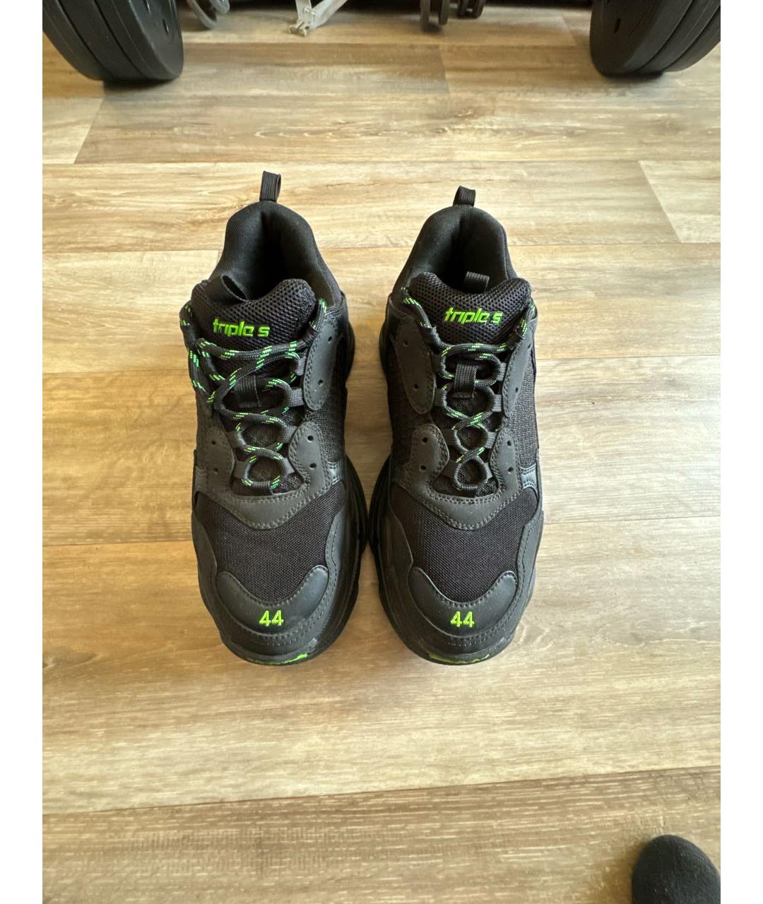 BALENCIAGA Черные текстильные низкие кроссовки / кеды, фото 2