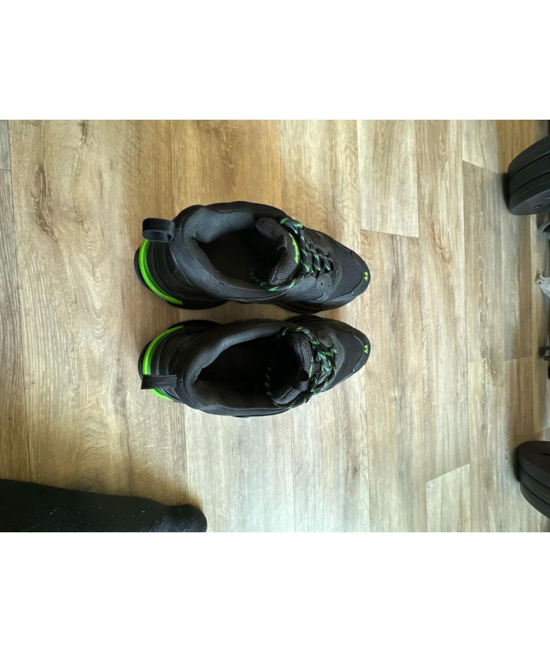 BALENCIAGA Черные текстильные низкие кроссовки / кеды, фото 3