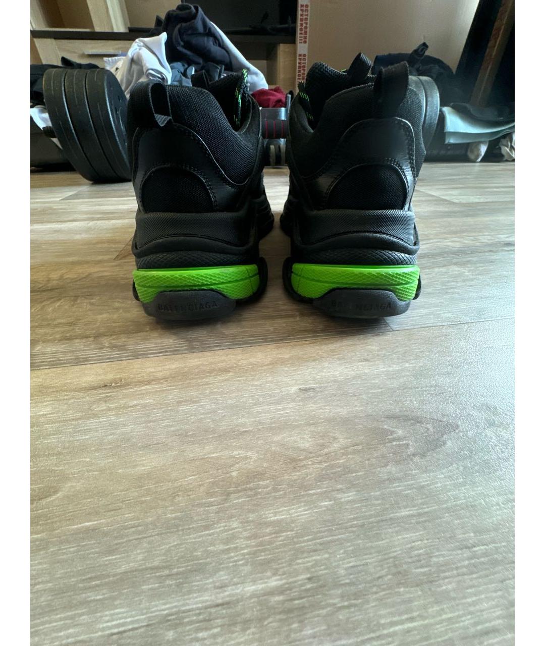 BALENCIAGA Черные текстильные низкие кроссовки / кеды, фото 4