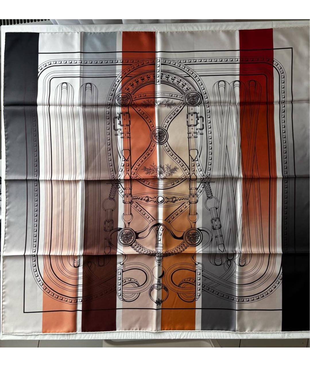 HERMES Мульти шелковый платок, фото 9