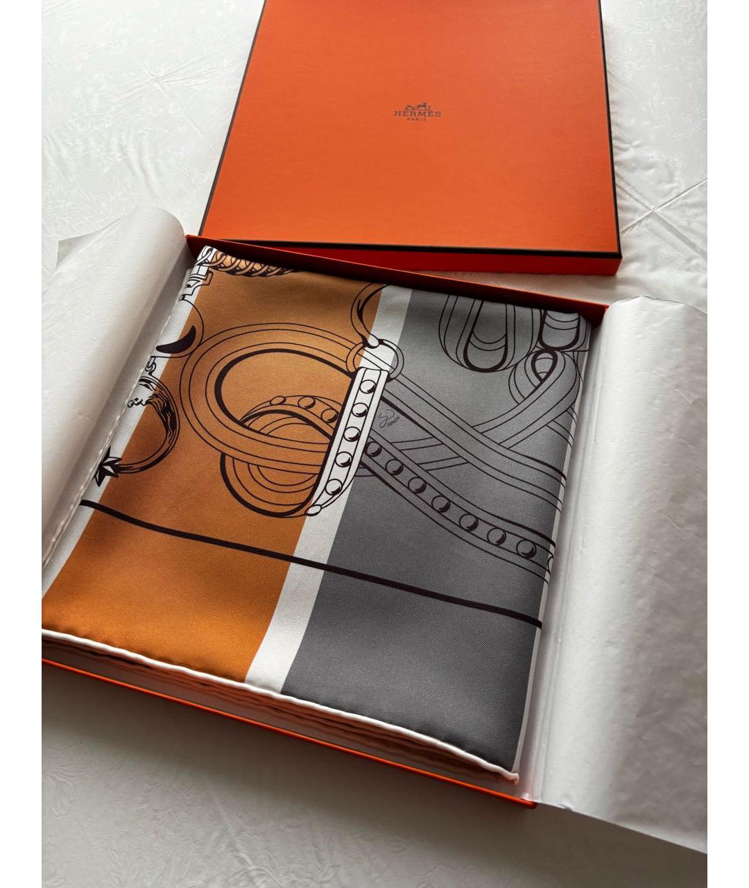 HERMES Мульти шелковый платок, фото 4