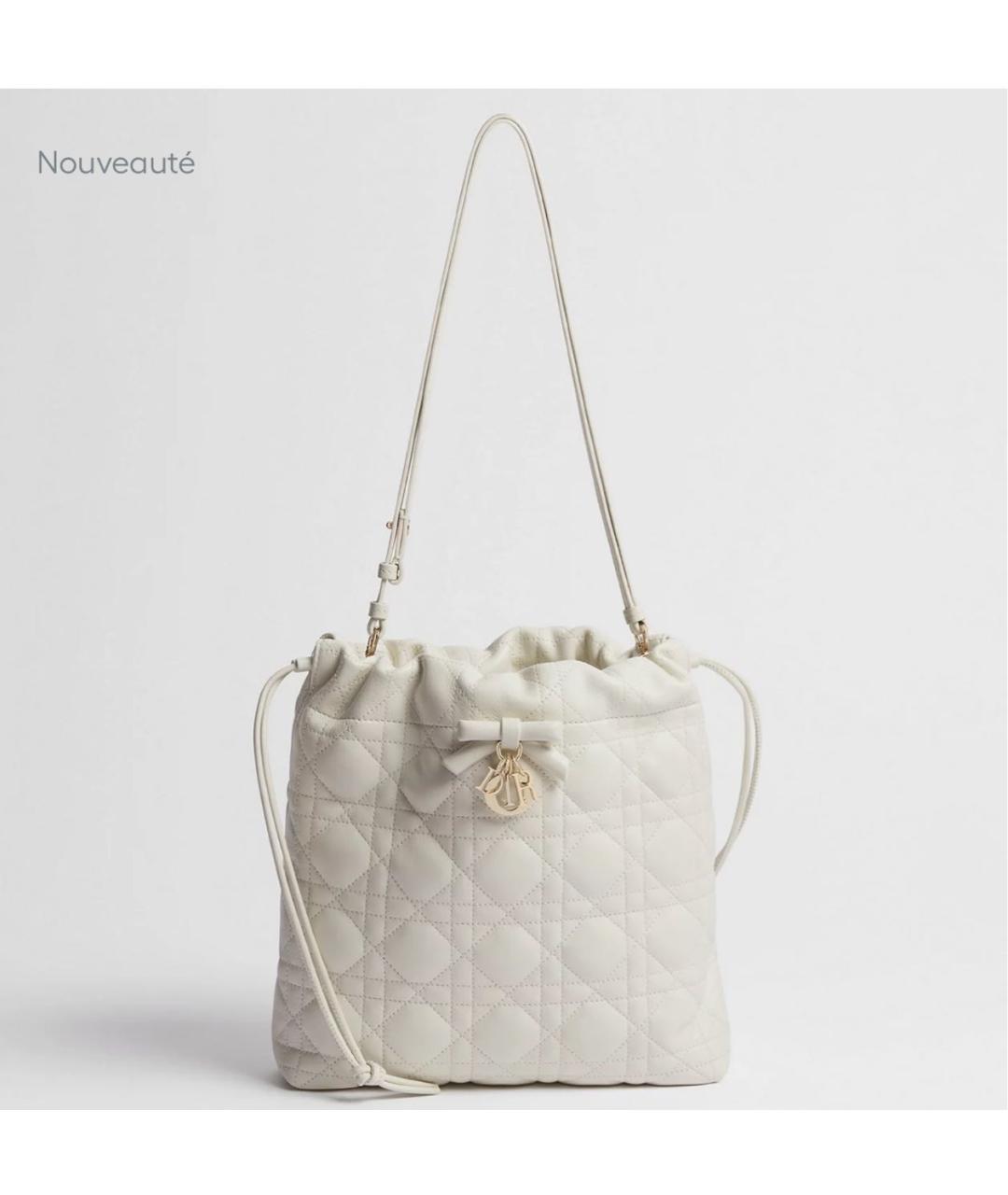 CHRISTIAN DIOR Белая кожаная сумка тоут, фото 4