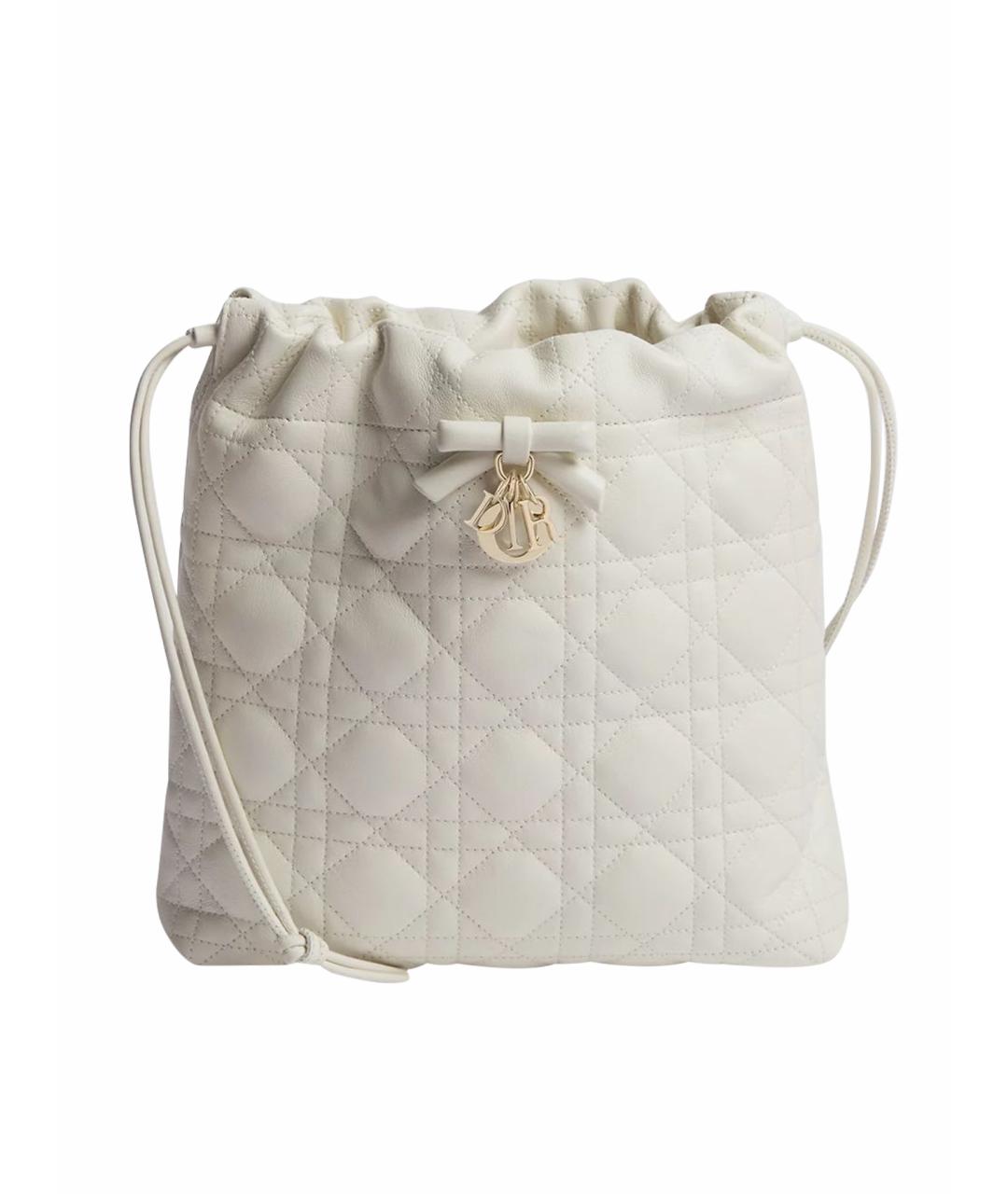 CHRISTIAN DIOR Белая кожаная сумка тоут, фото 1