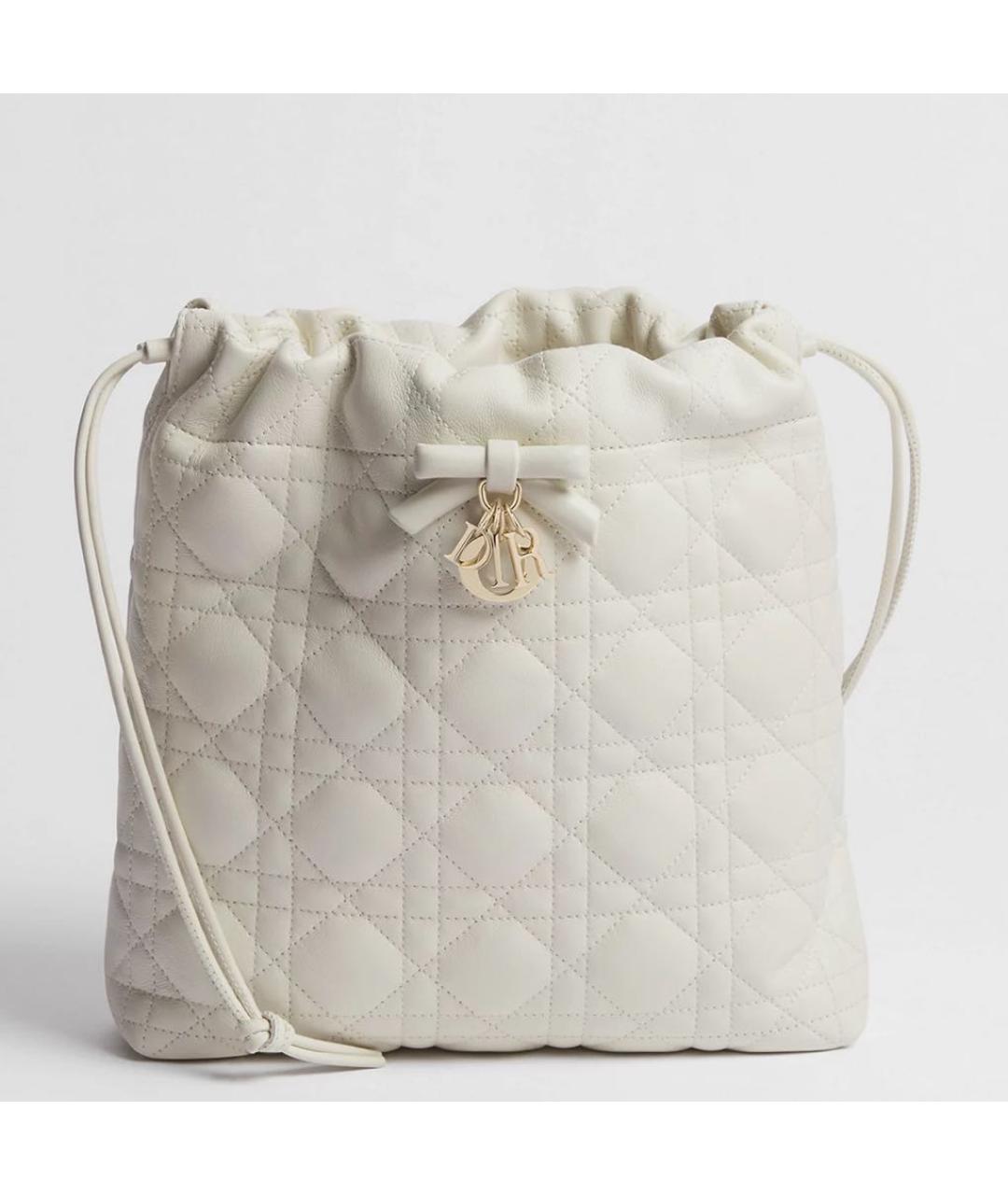 CHRISTIAN DIOR Белая кожаная сумка тоут, фото 5