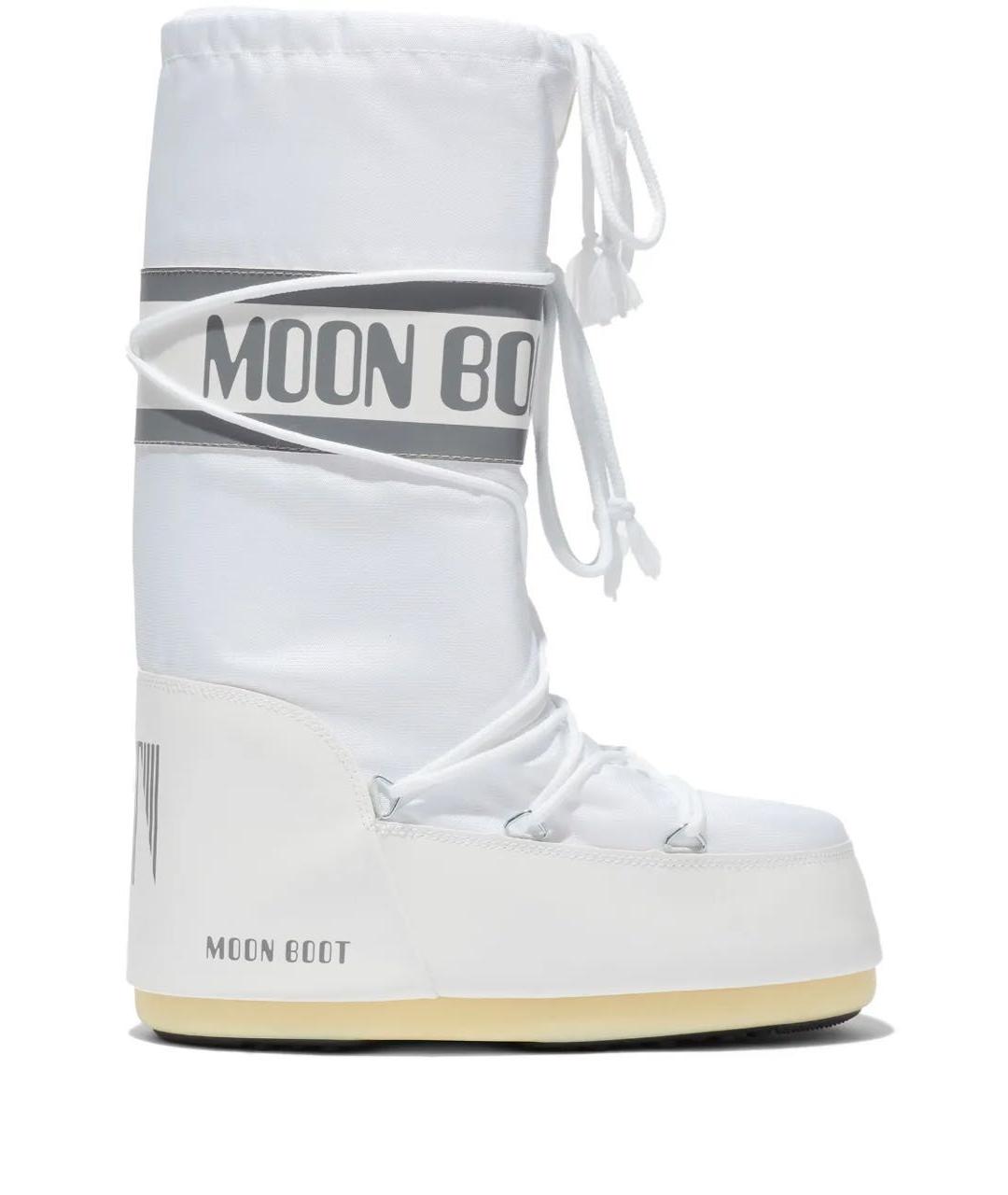 MOON BOOT Белые текстильные ботинки, фото 1