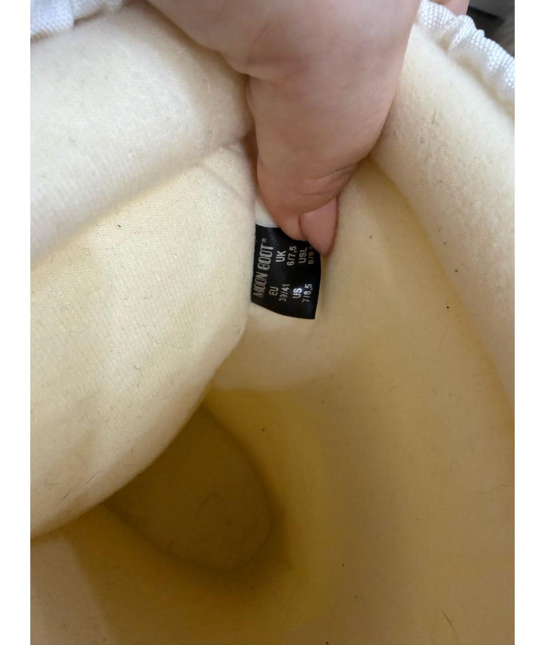 MOON BOOT Белые текстильные ботинки, фото 5