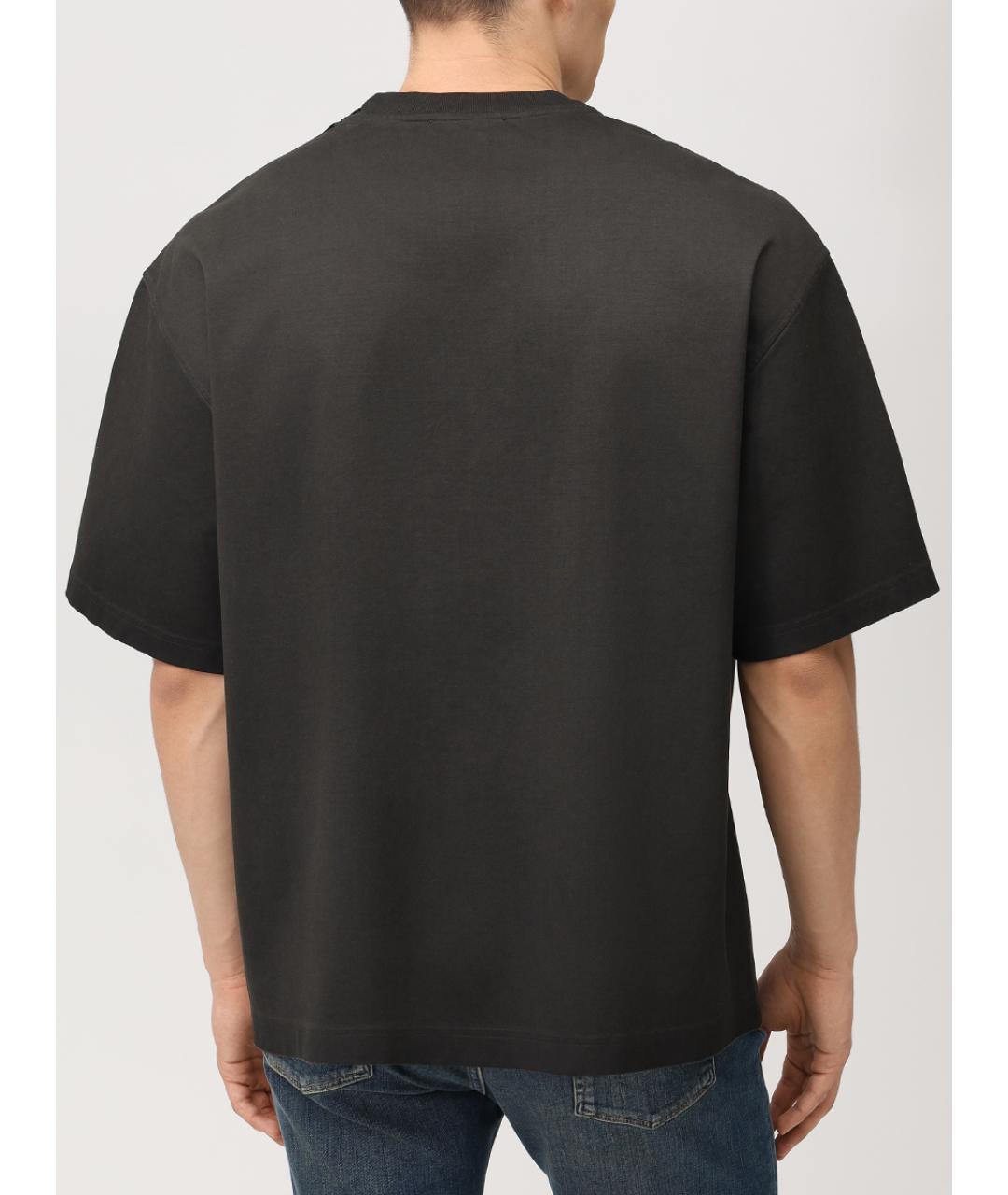 DOLCE&GABBANA Серая хлопковая футболка, фото 3