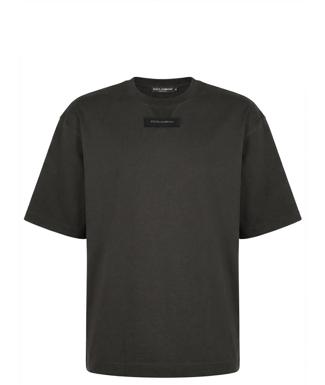 DOLCE&GABBANA Серая хлопковая футболка, фото 1