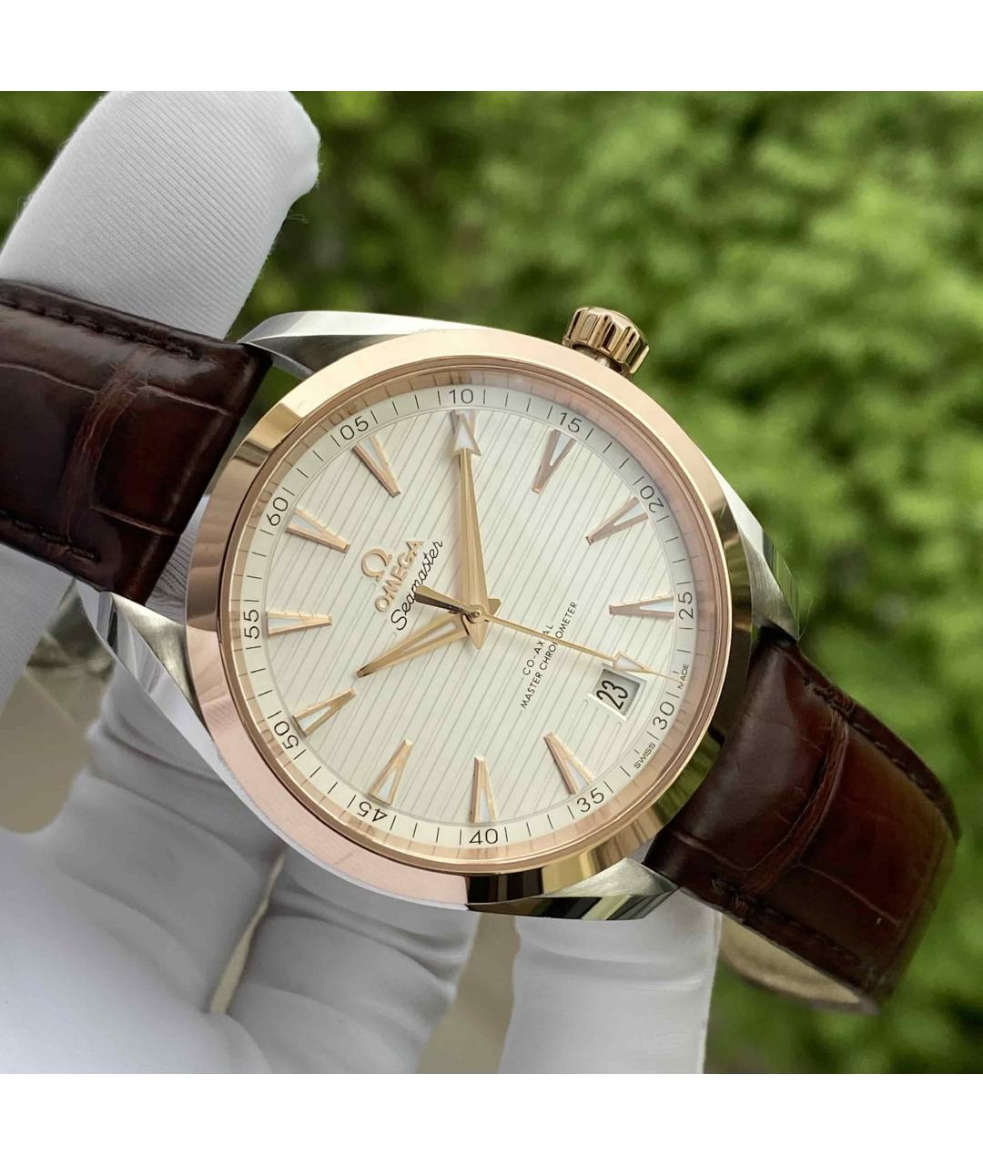 OMEGA Белые часы из розового золота, фото 4