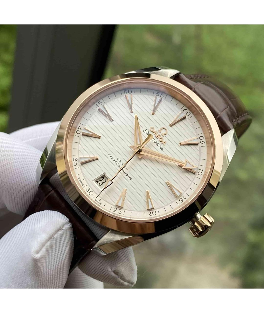 OMEGA Белые часы из розового золота, фото 3