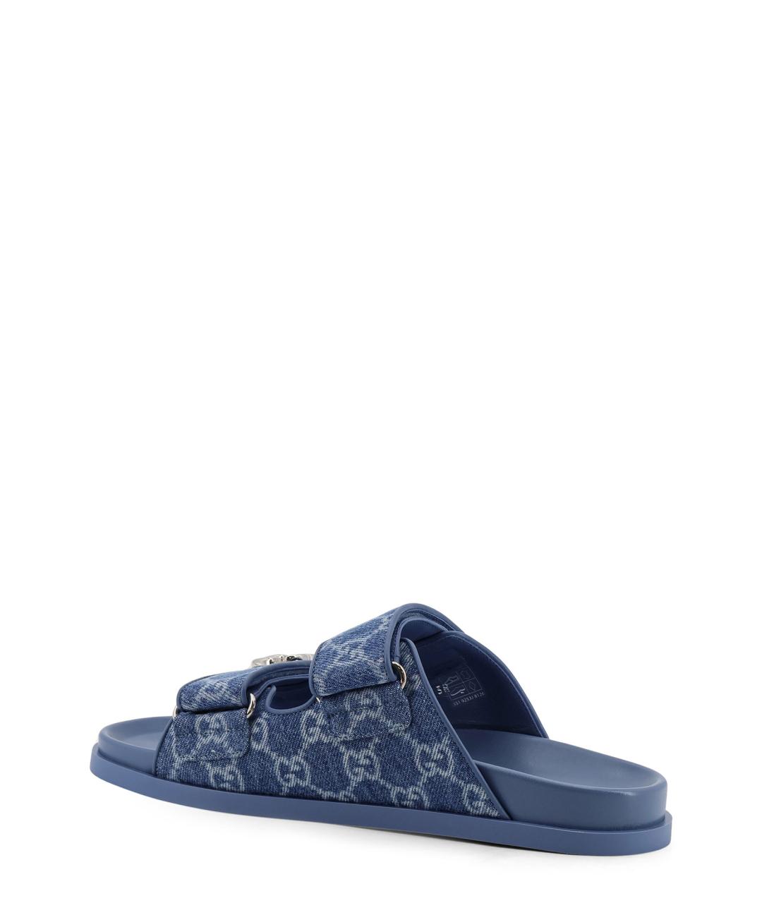 GUCCI Синие текстильные сандалии, фото 3