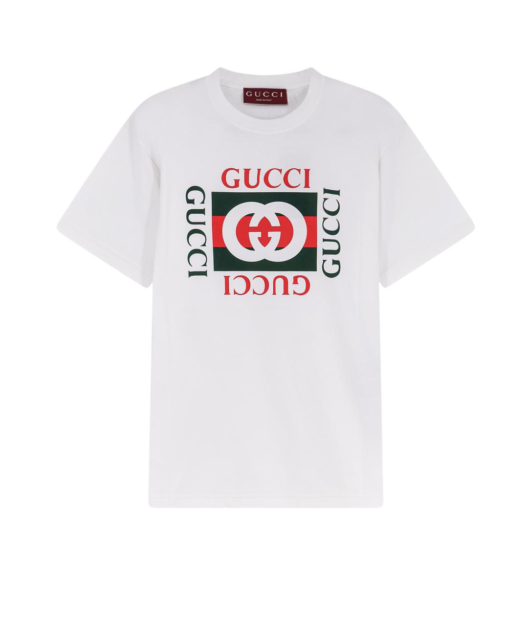 GUCCI Белая хлопковая футболка, фото 1