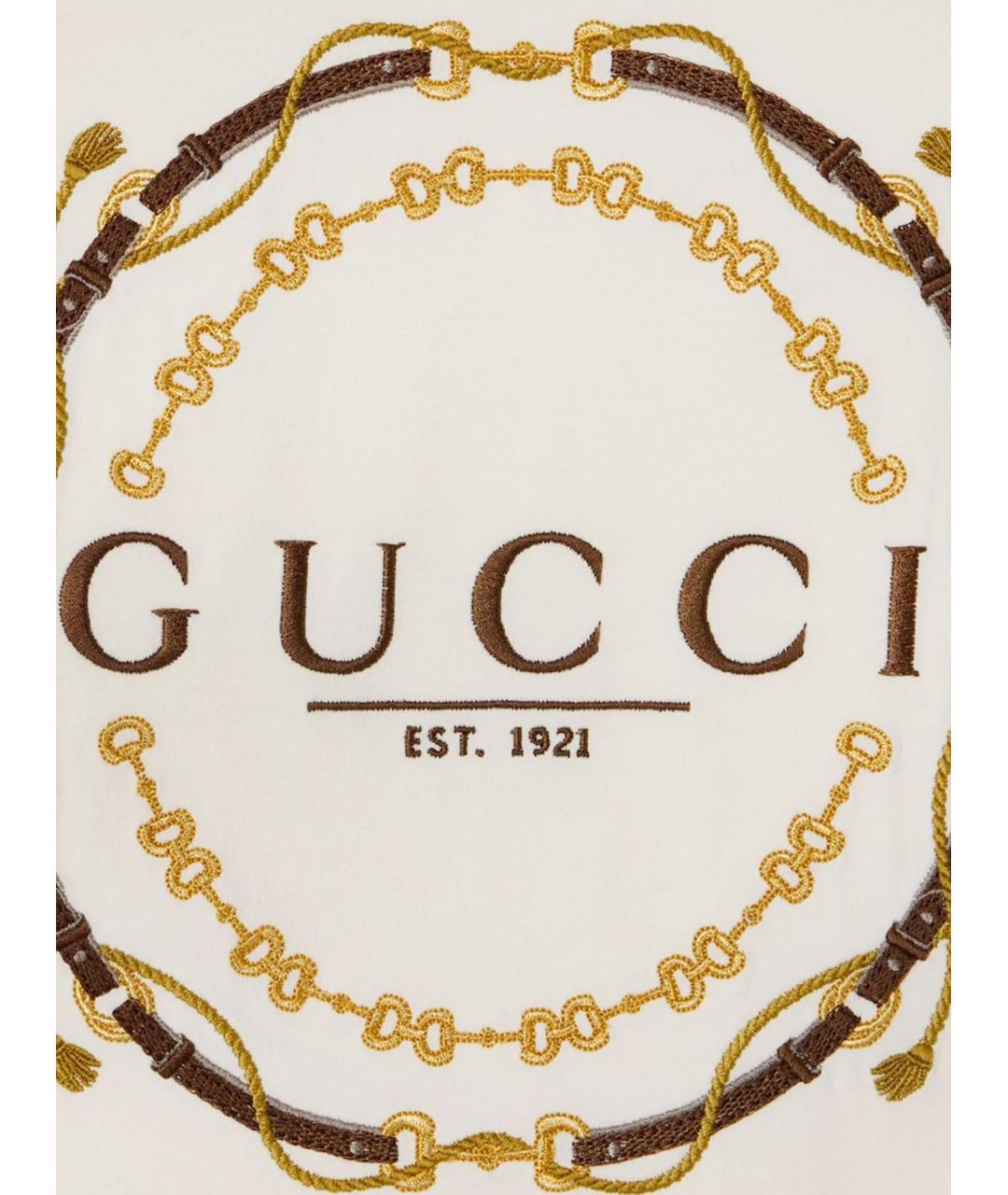 GUCCI Белая хлопковая футболка, фото 3