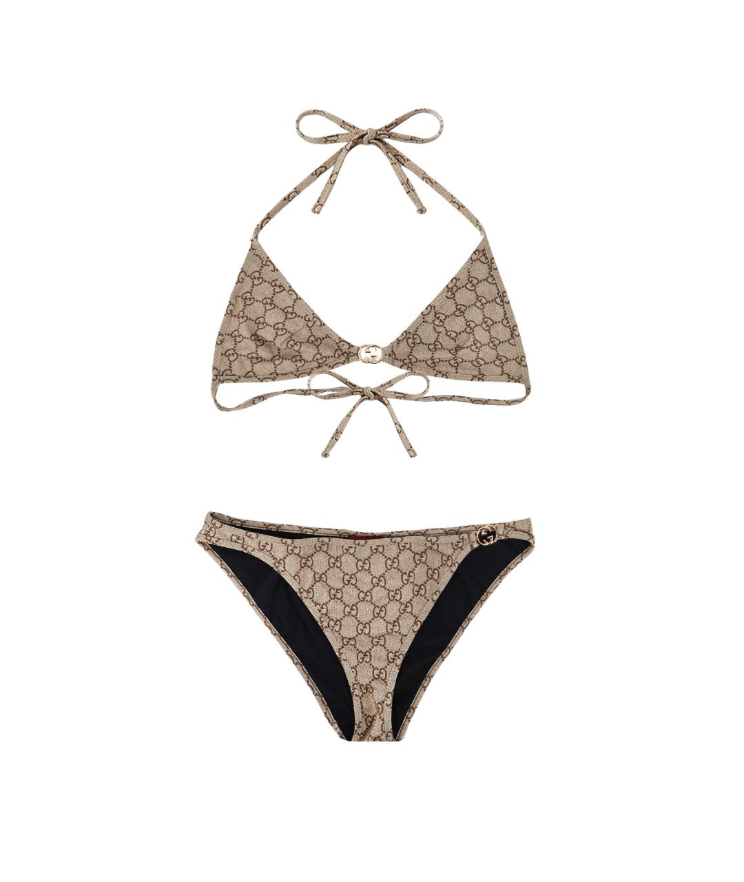 GUCCI Бежевый полиэстеровый купальник, фото 1