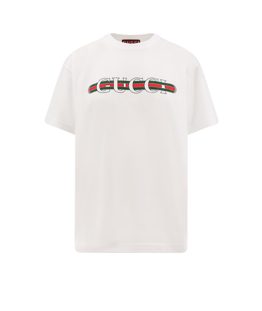 GUCCI Белая хлопковая футболка, фото 1