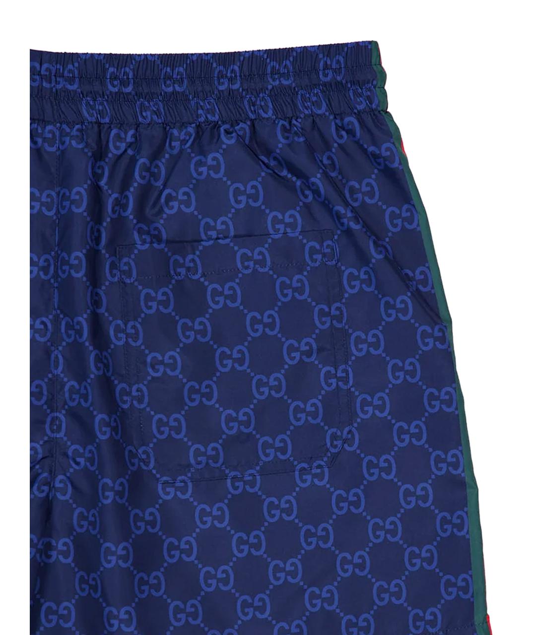 GUCCI Синие полиэстеровые шорты, фото 3