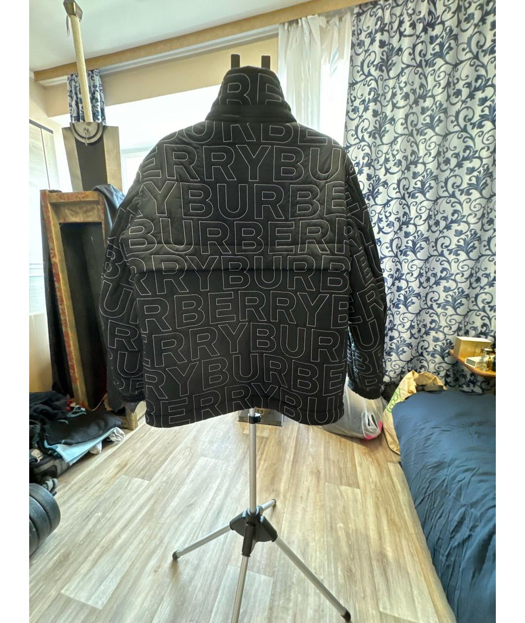 BURBERRY Темно-синяя полиэстеровая куртка, фото 2