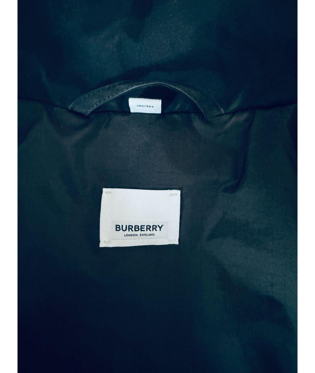 BURBERRY Темно-синяя полиэстеровая куртка, фото 3