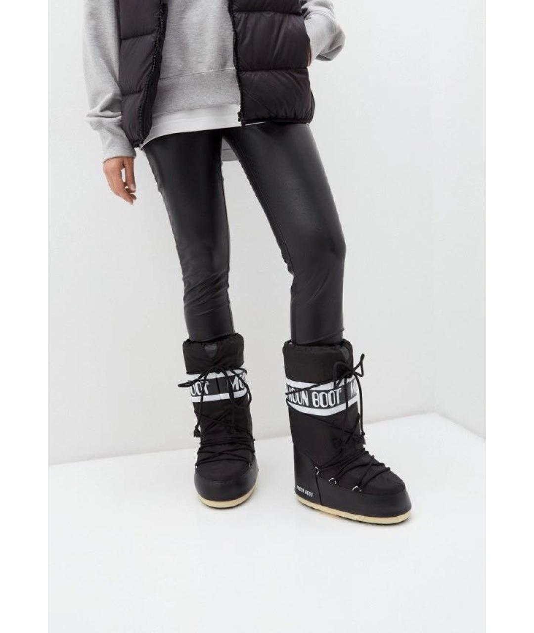 MOON BOOT Черные синтетические ботинки, фото 8