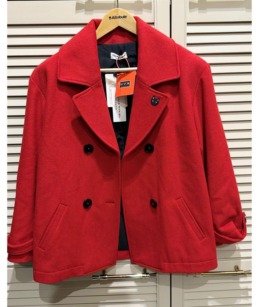 Sonya Rykiel Красное кашемировое пальто, фото 5