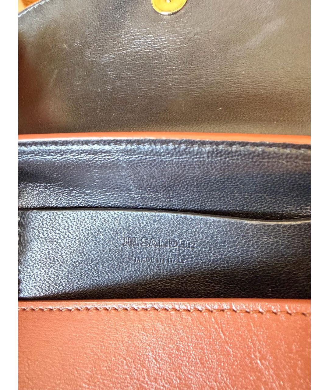 JIL SANDER Коричневая кожаная сумка через плечо, фото 5