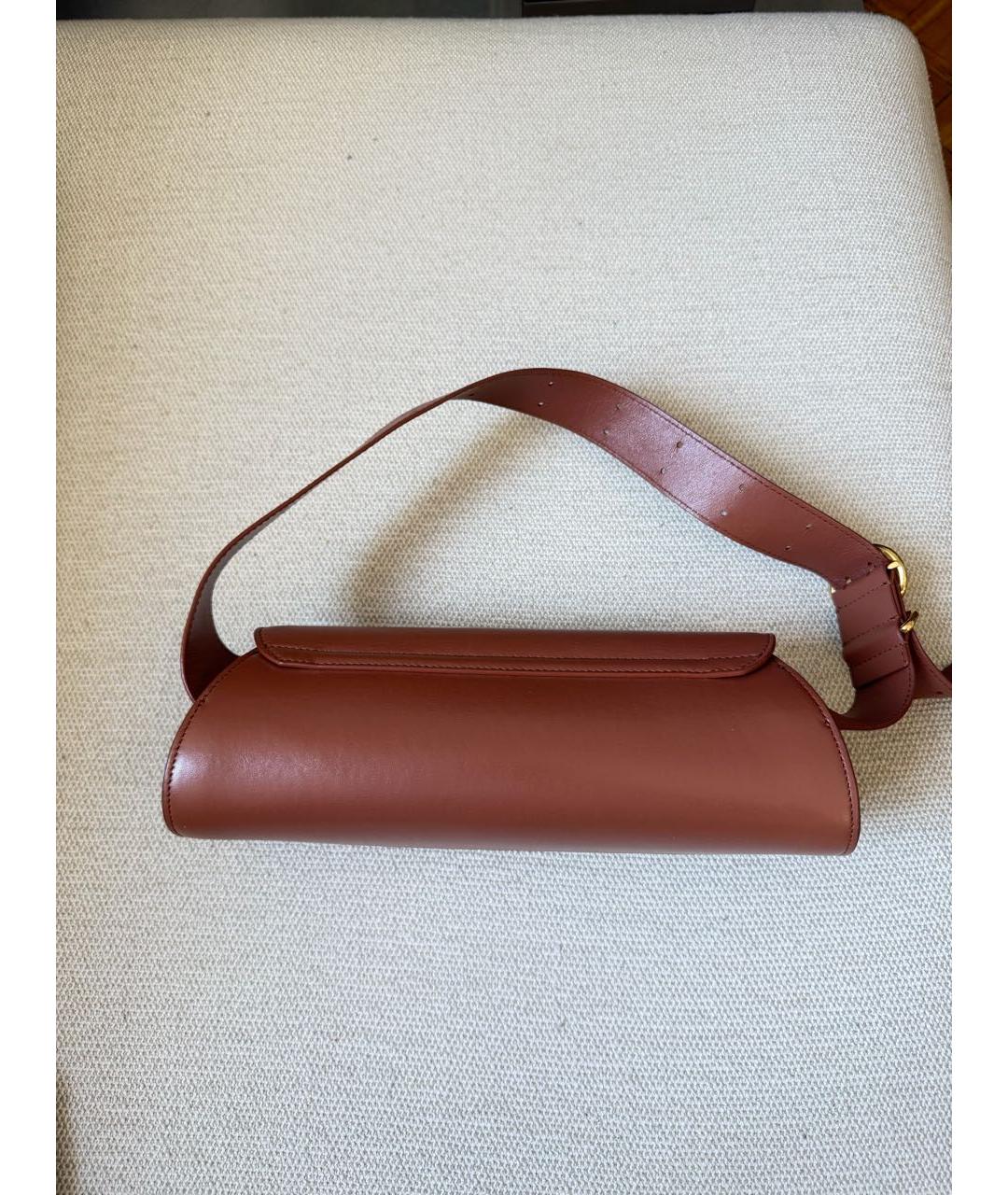 JIL SANDER Коричневая кожаная сумка через плечо, фото 3