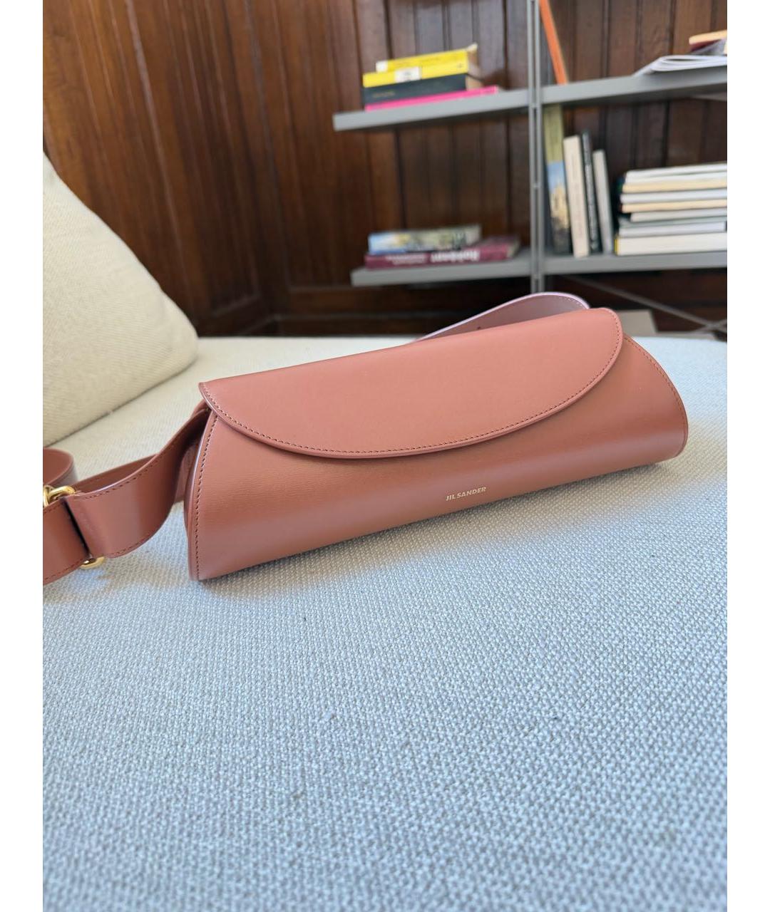 JIL SANDER Коричневая кожаная сумка через плечо, фото 2