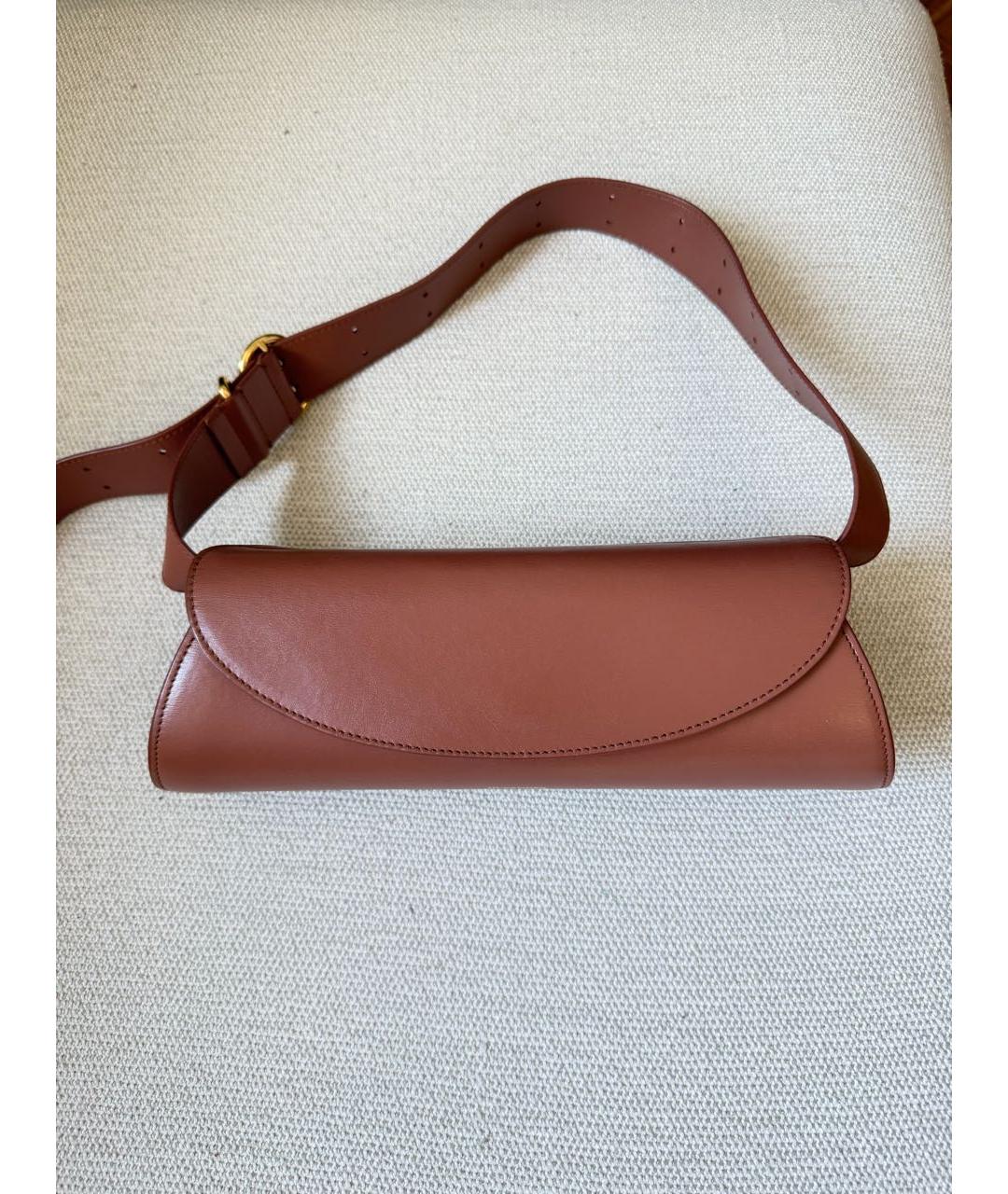 JIL SANDER Коричневая кожаная сумка через плечо, фото 6