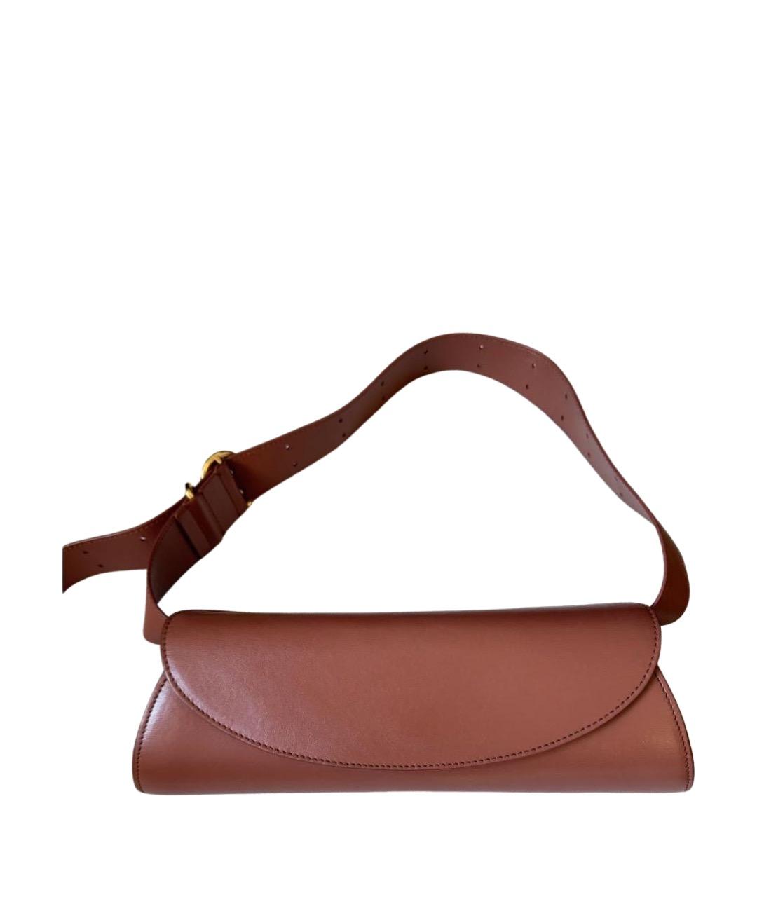 JIL SANDER Коричневая кожаная сумка через плечо, фото 1