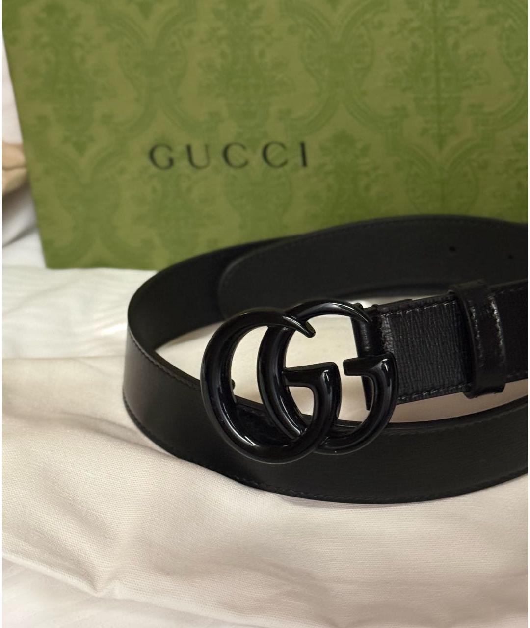 GUCCI Черный кожаный ремень, фото 5