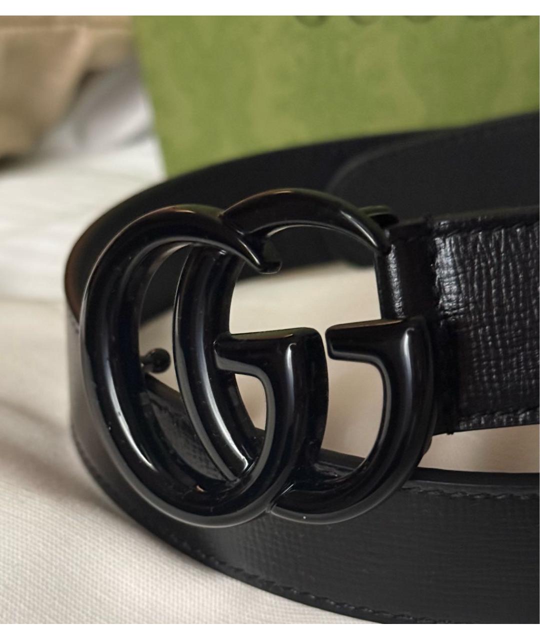 GUCCI Черный кожаный ремень, фото 3